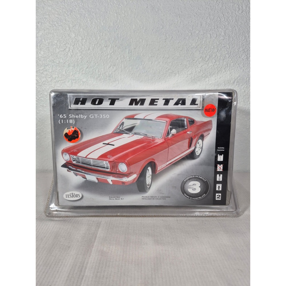 Testors Hot Metal 65 Shelby GT-350 1:18 Scale Diecast Metal Model Kit 670002 Red